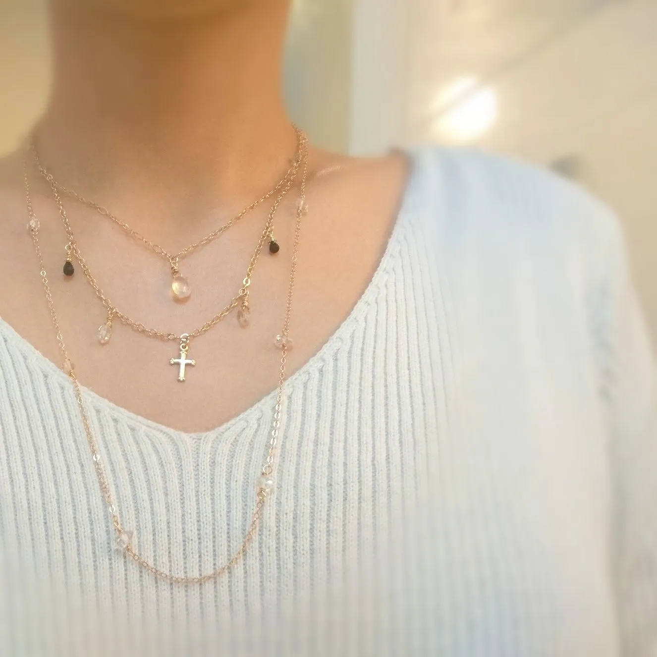 Herkimer Diamond Long Necklace