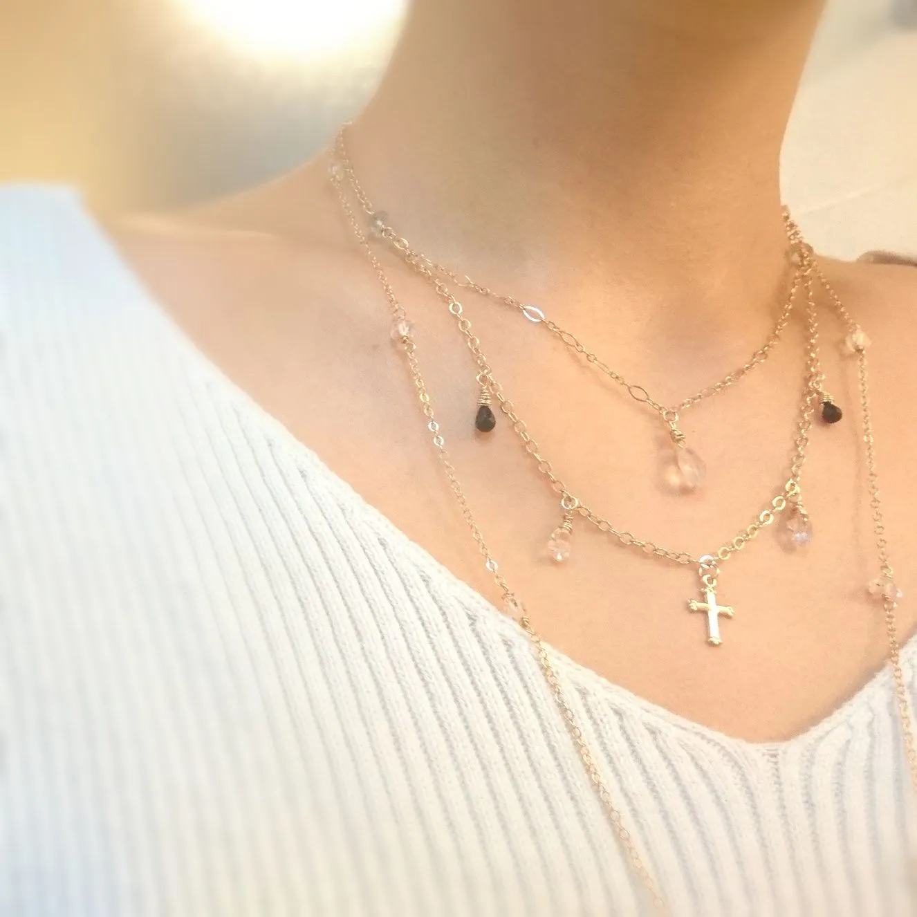 Herkimer Diamond Long Necklace