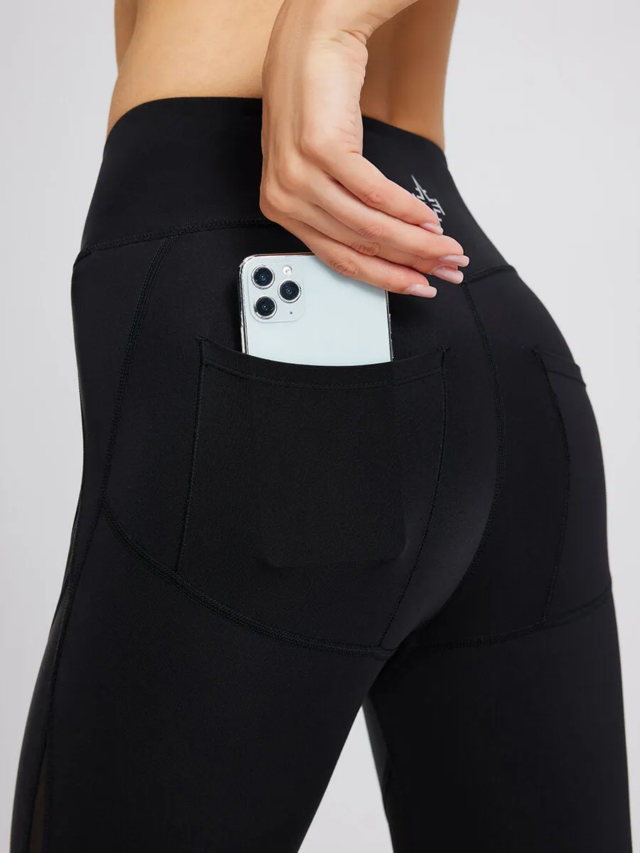 High-Waist Mesh Flexible Yoga Leggings