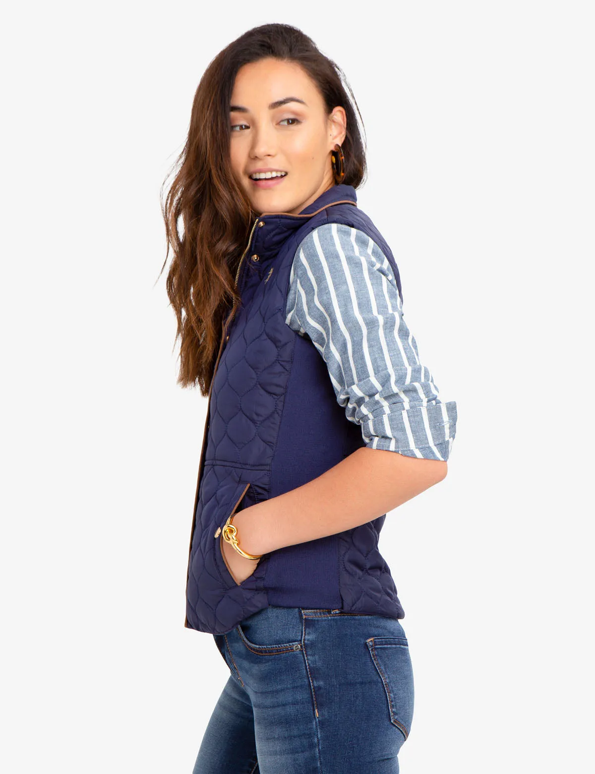 SIDE KNIT QUILTED VEST